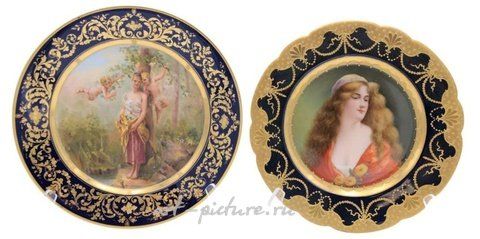 Royal Vienna, Портретные тарелки Royal Vienna с изображением молодой женщины