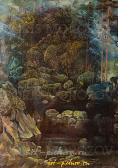 «Вечер у озера» Бумага/Ватман / Акварель 