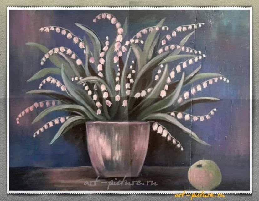 Ландыши акрил, дерево 