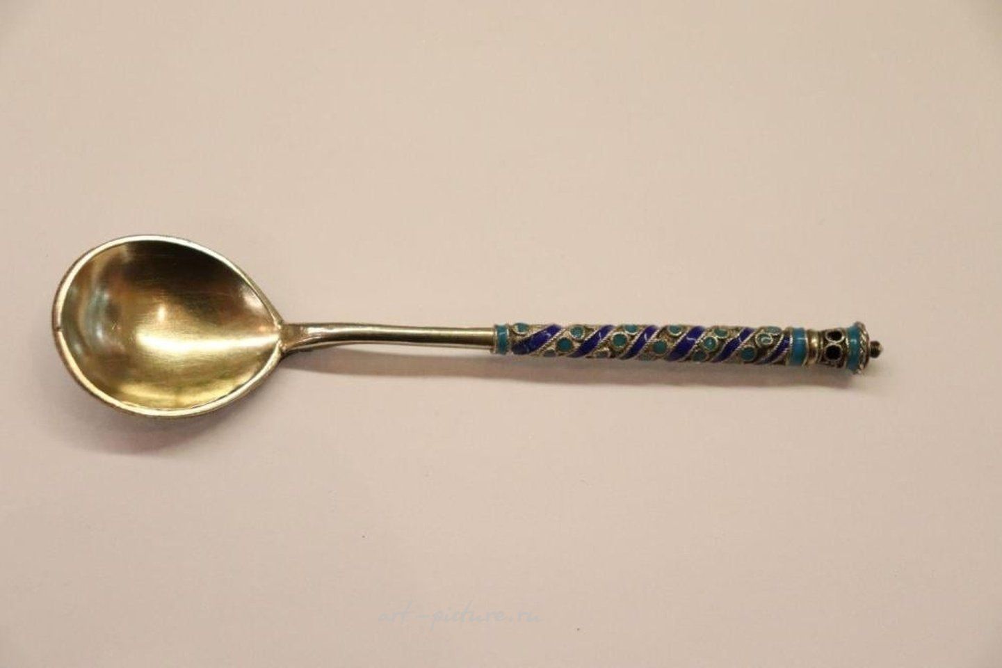 Русское серебро , Серебряная ложка - Шамплеве эмаль, клеймо 84 пробы "BC"