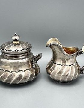 купить Карл Фаберже молочник сахарница , Российская империя серебро 84