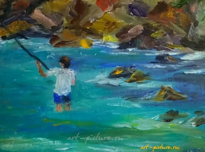 Рыбалка. Бали масло, холст 