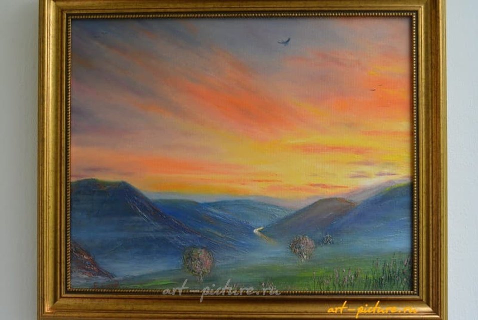 вечерний полет холст масло 