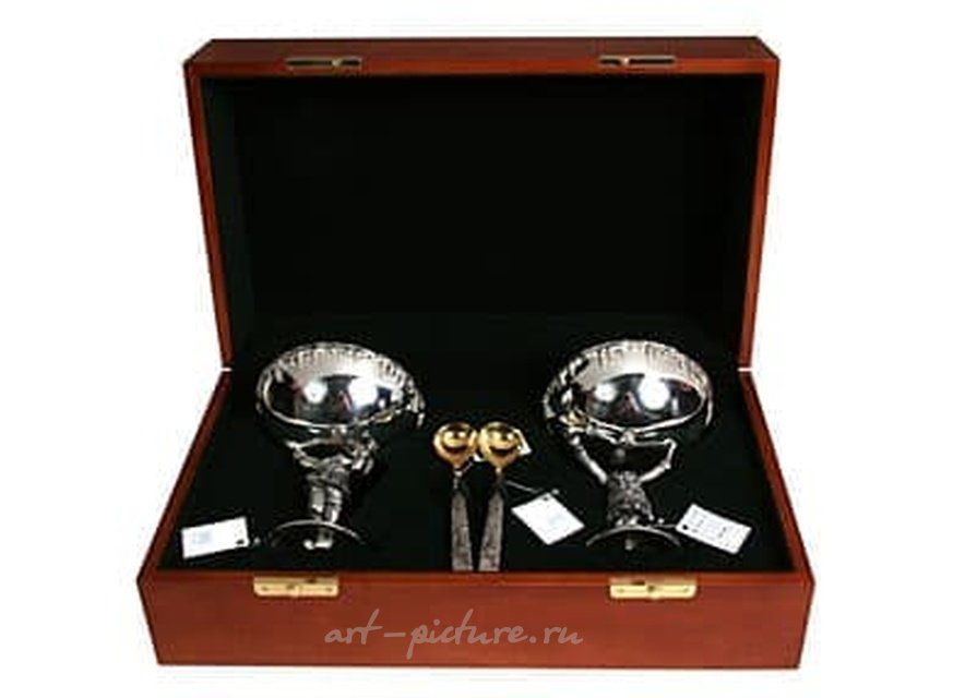 Серебряный набор креманок Мальчик и Девочка