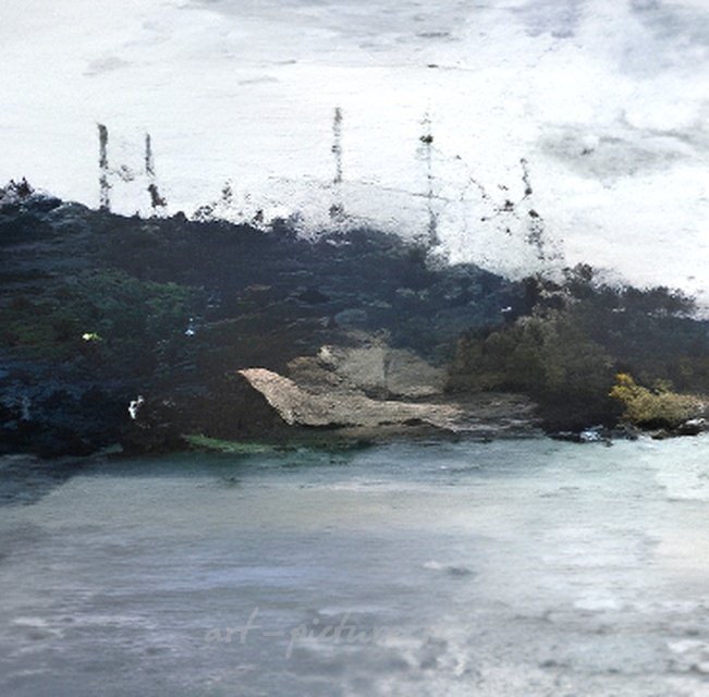 Швеция. Причал. Холст, масло. 45 х 88 см