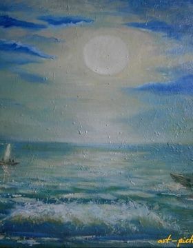 купить Большая луна холст масло 