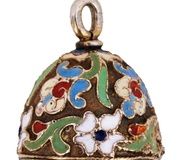 Подвеска из русского серебра с позолотой и эмалью в технике клоизонне в форме яйца