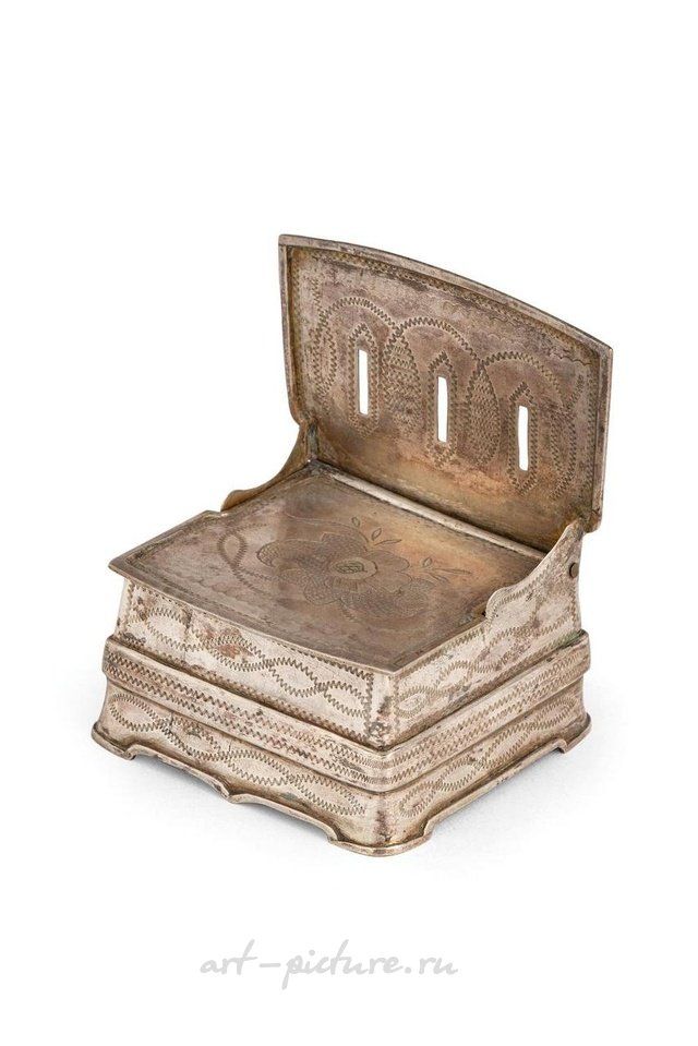 Русское серебро , Солонка-трон из серебра, Москва, 1857