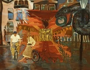 Эволюция жизни во вселенной масло, холст 