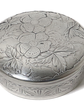 купить Круглая коробка или таблетница, Китай, 55 гр, 925 пр, высота 2,5см, диаметр 6 см