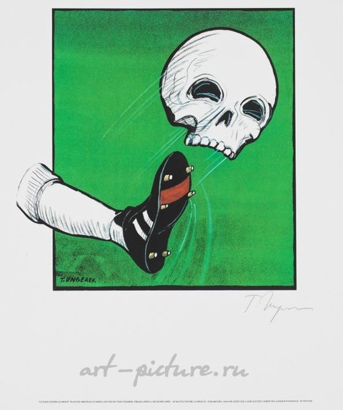 "Ле фут контр ле шут" (Футбол против [наркотического] выстрела). Оригинальное название цветной сериграфии на бумаге