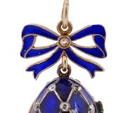 Русская серебряная подвеска-медальон с эмалью и бриллиантами