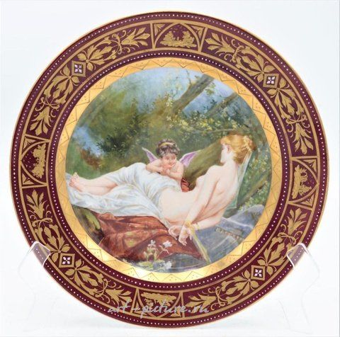 Royal Vienna, Поднос Royal Vienna с ручной росписью "Ульмер", диаметр 12 дюймов.