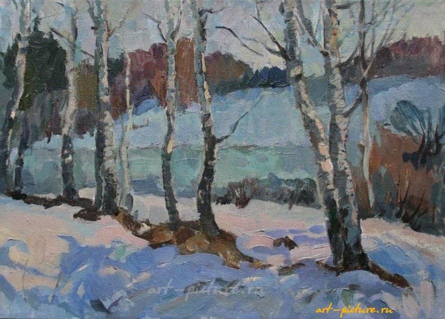 Голубой март. Холст, масло. 50 х 70 см