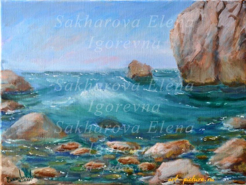 Волна холст, масло 