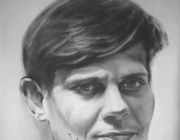 Автопортрет Бумага, масло, сухая кисть 