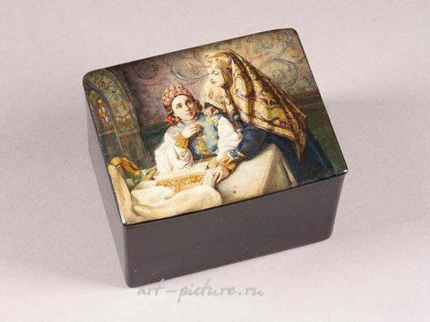 Русское серебро, Шкатулка из папье-маше  и лака "Гадалка"