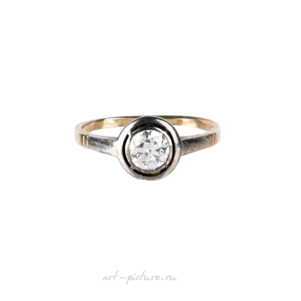 Русское серебро , Бриллиантовое кольцо из 14-каратного золота