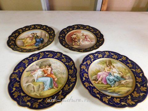 Royal Vienna, Набор из 10  фарфоровых тарелок  ручной работы