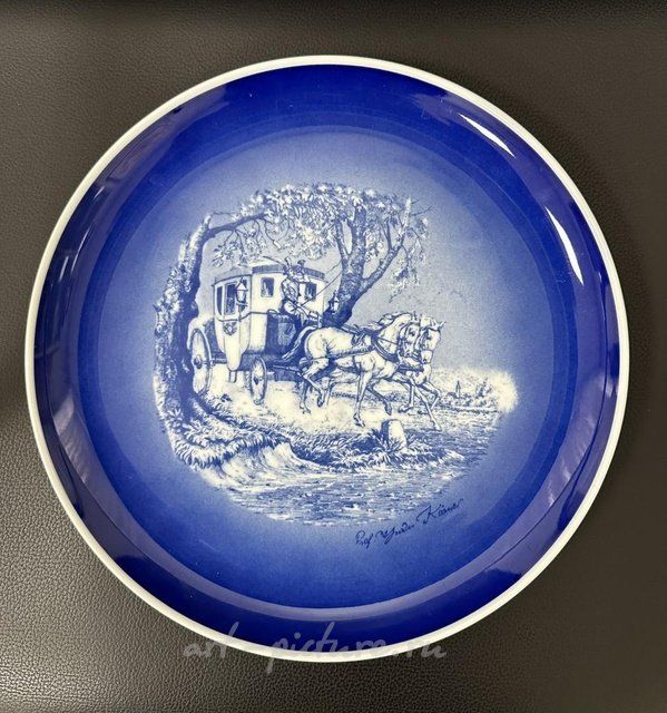 Теодор Кернер. Настенная тарелка "Старая почтовая карета на Заксенберг" 1962-63 гг