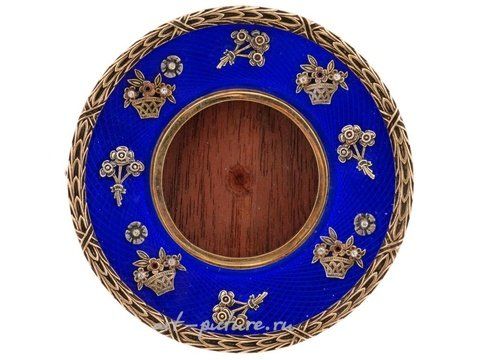 Русское серебро, Серебряная эмаль и бриллианты на раме для фотографии