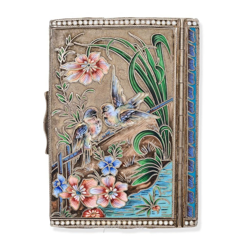 Russian silver , NO RESERVE - A FINE ANTIQUE IMPERIAL RUSSIAN SILVER ENAMEL C...