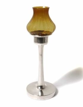 купить Подсвечник. Стекло, серебро 830 пробы. Швеция, 1974 год.