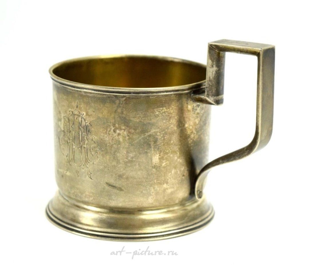 Русское серебро , Русская императорская серебряная подставка для чайного стаканчика, 1879 год