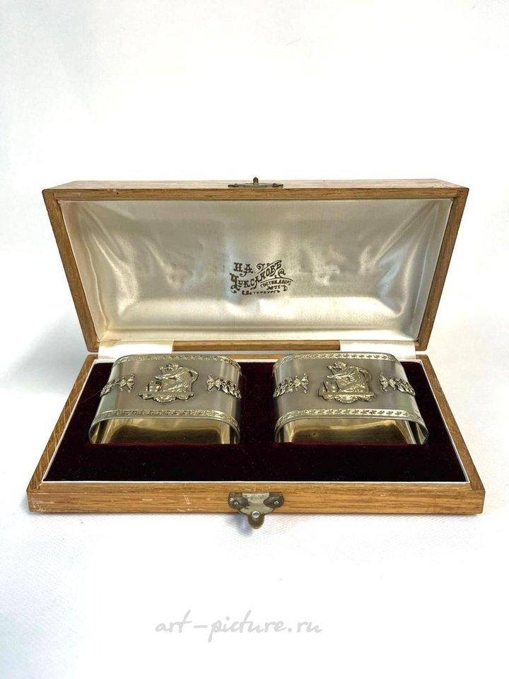 Русское серебро , Пара колец для салфеток.