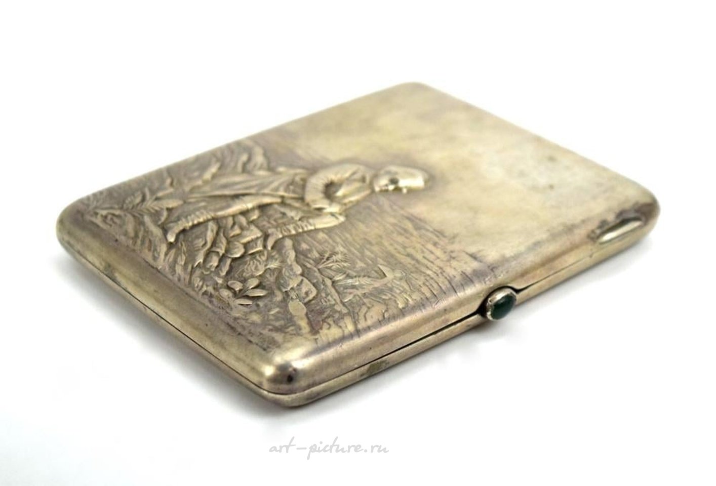 Russian silver , 19th C. Antique Russian Imperial Niello Sterling Silver Cigarette Case