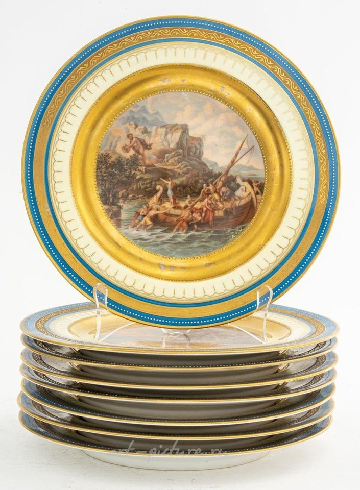 维也纳皇家瓷器 , 奥德修斯和泰勒马科斯 瓷柜盘