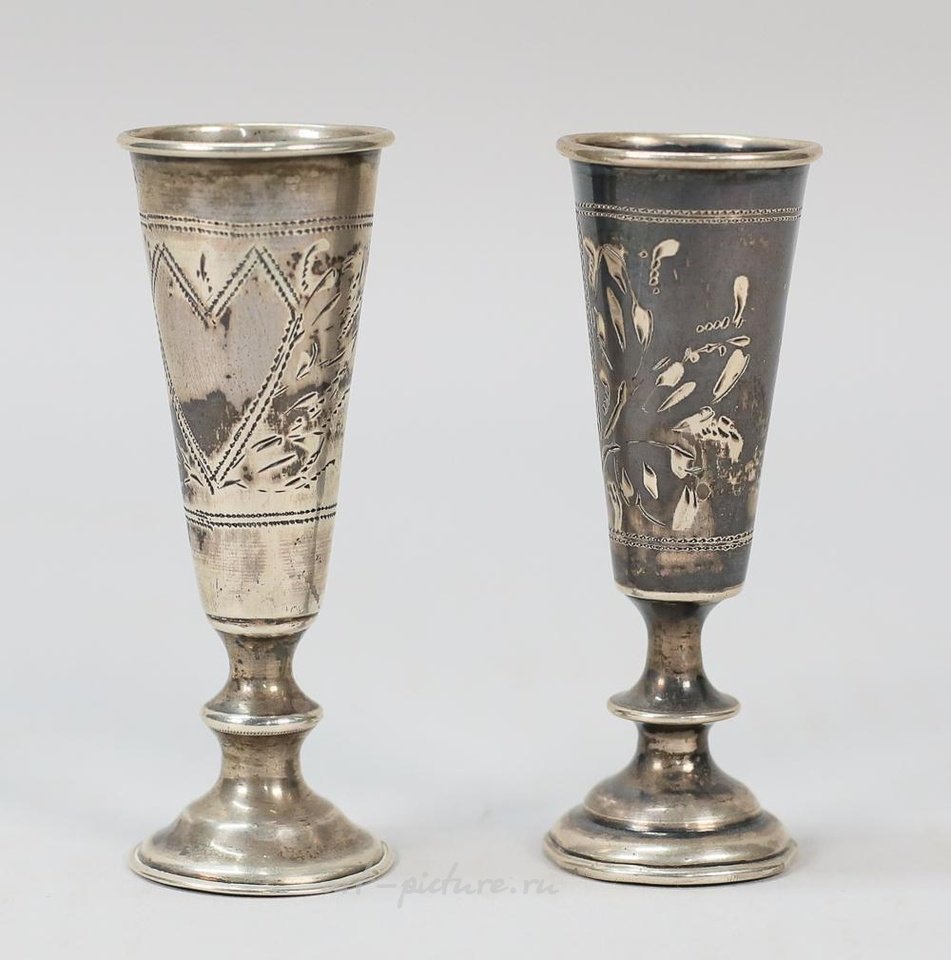 Русское серебро , 9 серебряных чашек для киддуша