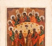 Редкая икона "Тайная вечеря" русского происхождения, 19 век