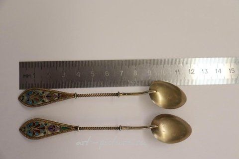 Русское серебро, Серебряные чайные ложки с позолотой от Карла Фаберже