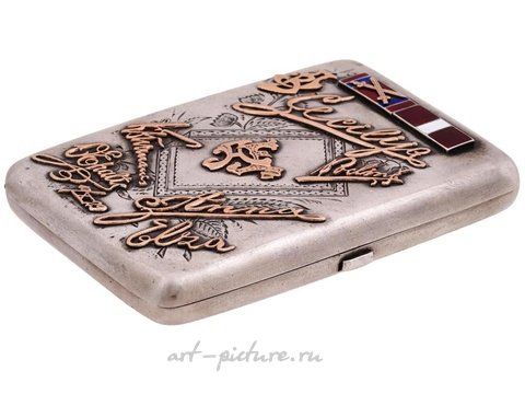 Русское серебро, Серебряный позолоченный и ниелловый сигаретный кейс