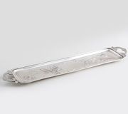 Серебряный креман и сахарница в русском корзинчатом стиле