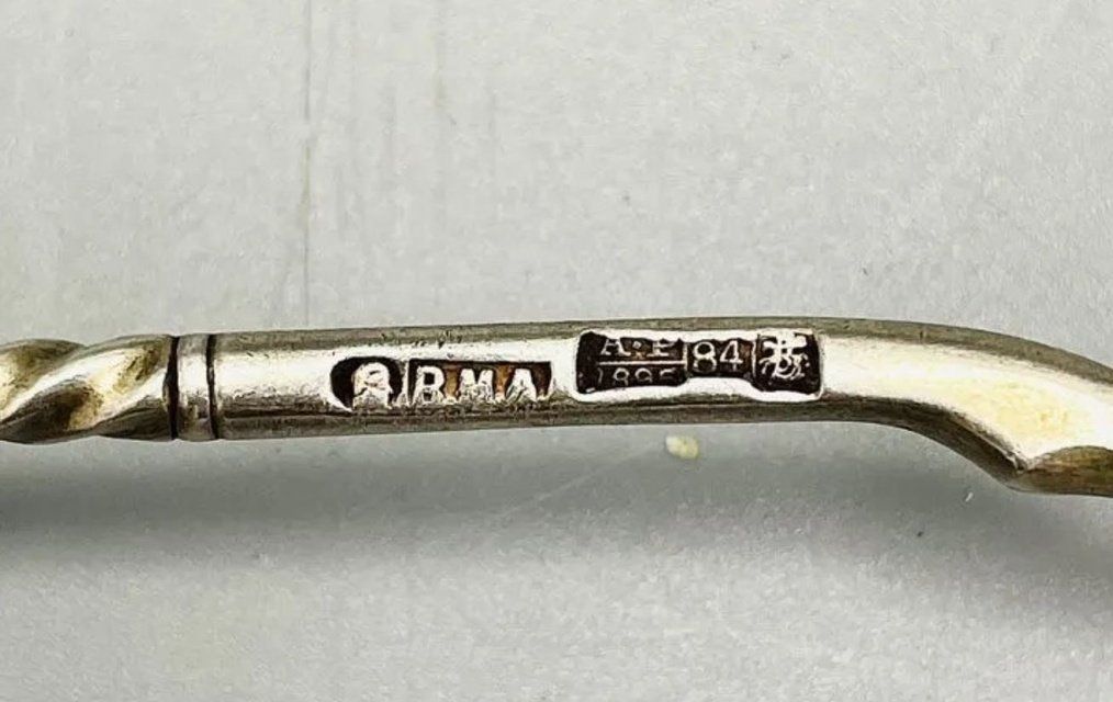 Чайная ложка Российская империя. 1895год. серебро 84. Ашмарин Василий Матвеевич