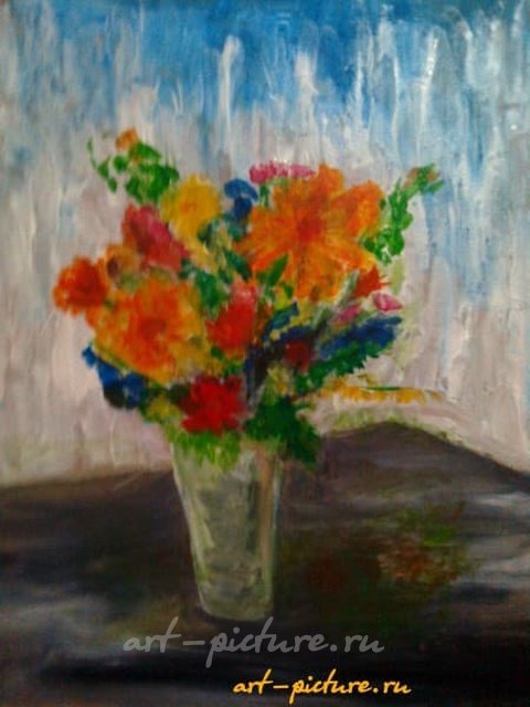 Цветы ДВП,акриловые краски 