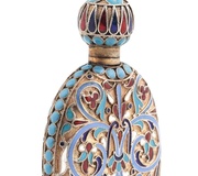 Императорская русская серебряная эмалированная флакончик для духов