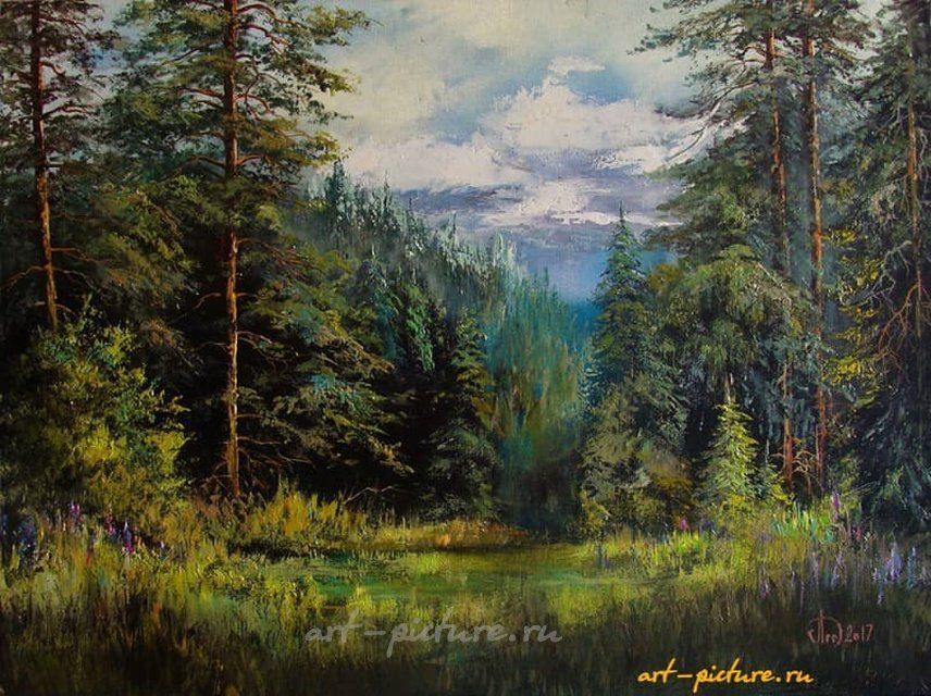 Лесная поляна масло,холст