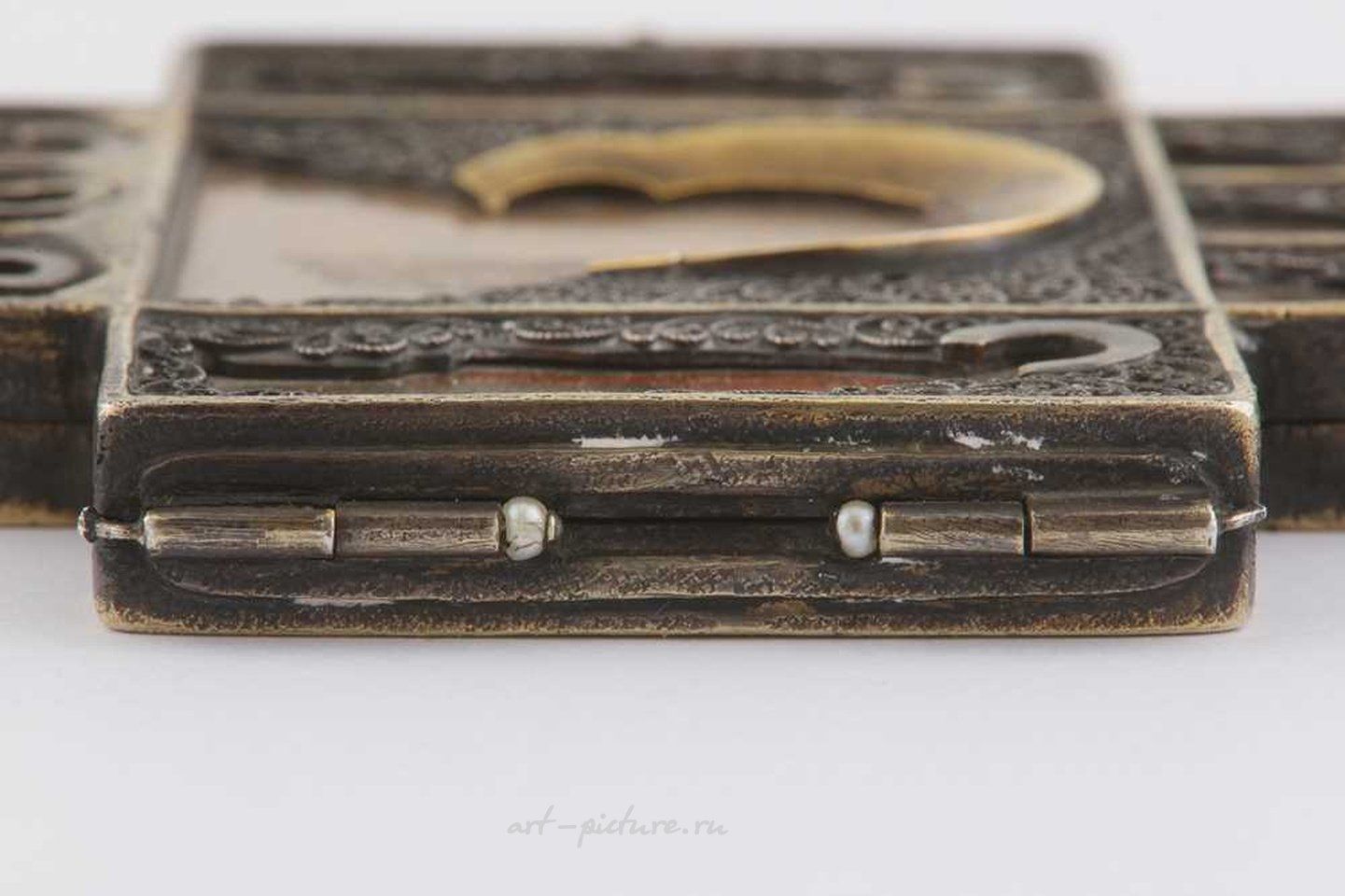 Русское серебро , Русская серебряная золотая подвеска Николая II в стандарте 84 золотника (875 пробы)...