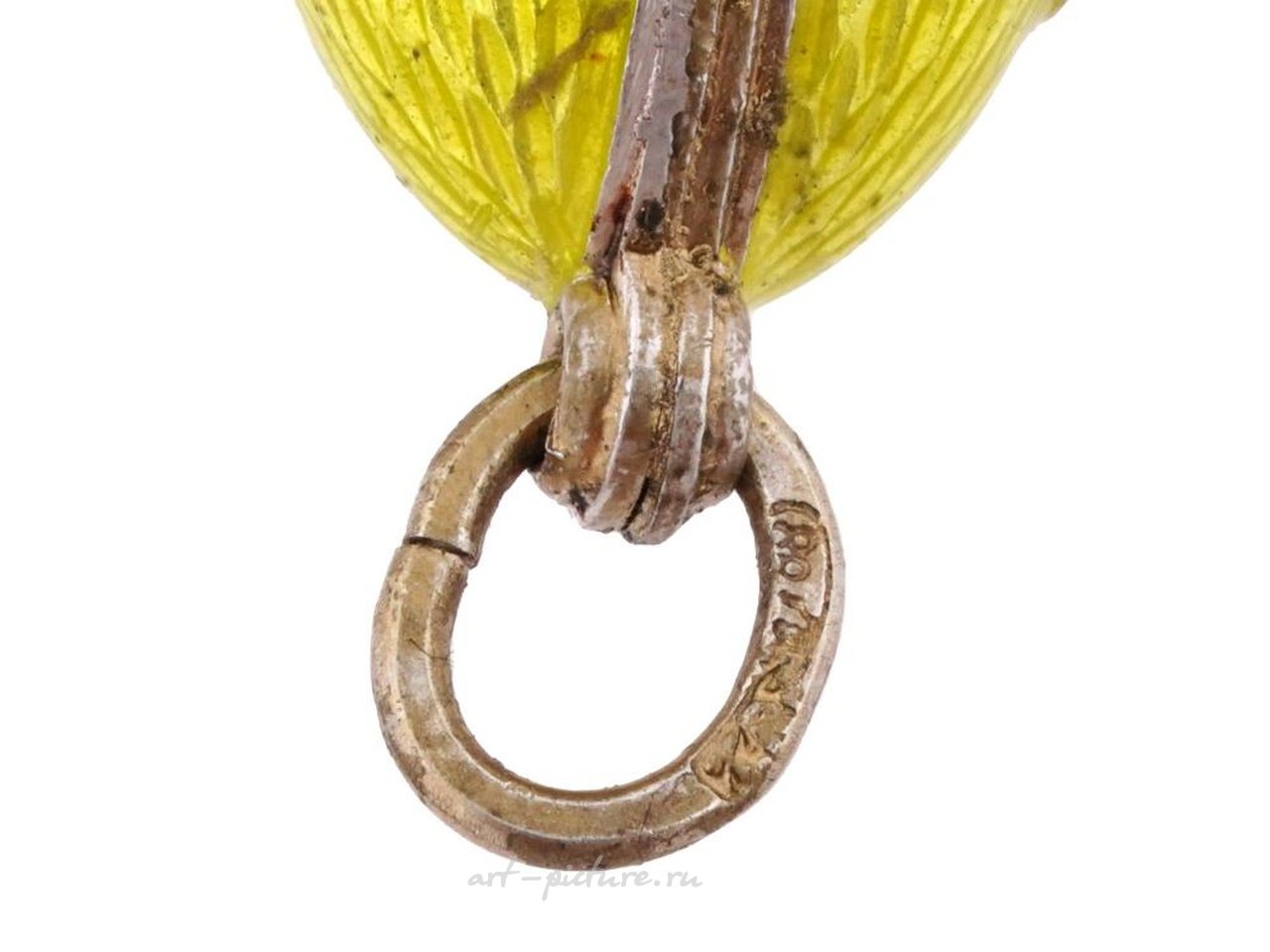 Русское серебро , Русская подвеска в форме яйца из серебра 88 пробы