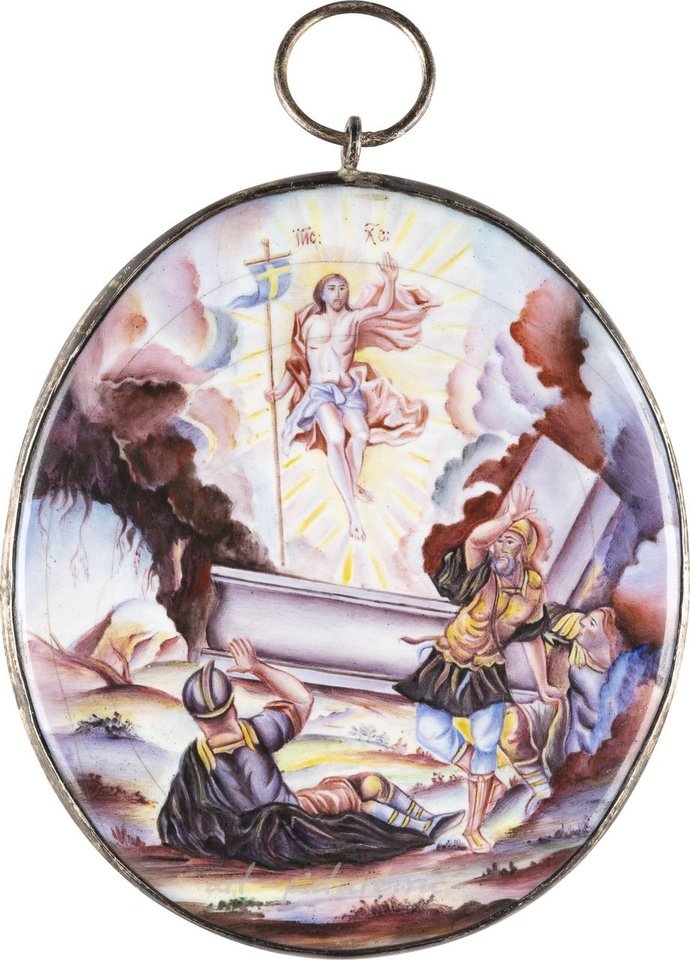 Русское серебро , Большая эмалевая икона (финифть)