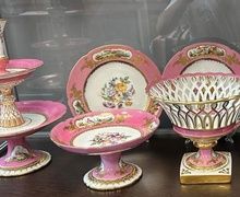 Сервиз десертный “Роза Помпадур. Севр Цветы и птицы” SEVRES СЕВР