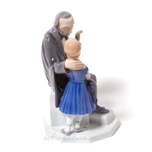 Писатель Ганс Христиан Андерсен с девочкой. Дания, г. Копенгаген, Bing & Grondahl