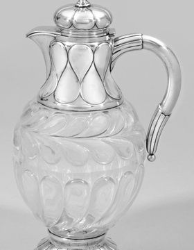 купить Редкий хрустальный кувшин от Фаберже с серебряным креплением
