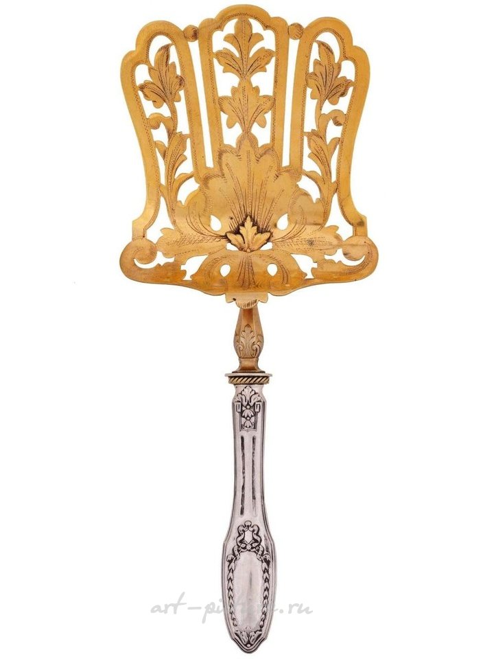 Русское серебро , Серебряная лопатка-ложка с позолотой из России