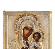 Икона "Богоматерь Смоленская" с серебряной ризой...