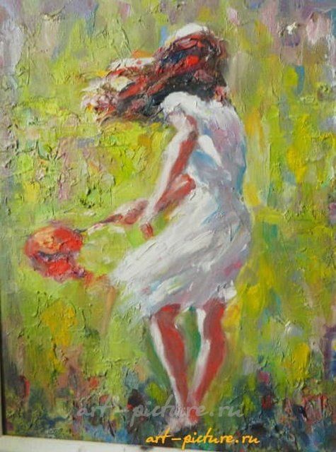 Девочка с сочком масло,холст 