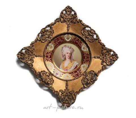 Royal Vienna, Ручная роспись кабинетной портретной тарелки "Принцесса де Ламбаль" в стиле Royal Vienna